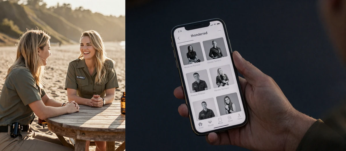 A real military couple compared with a generic dating app - a visual story about military dating sites versus traditional dating apps